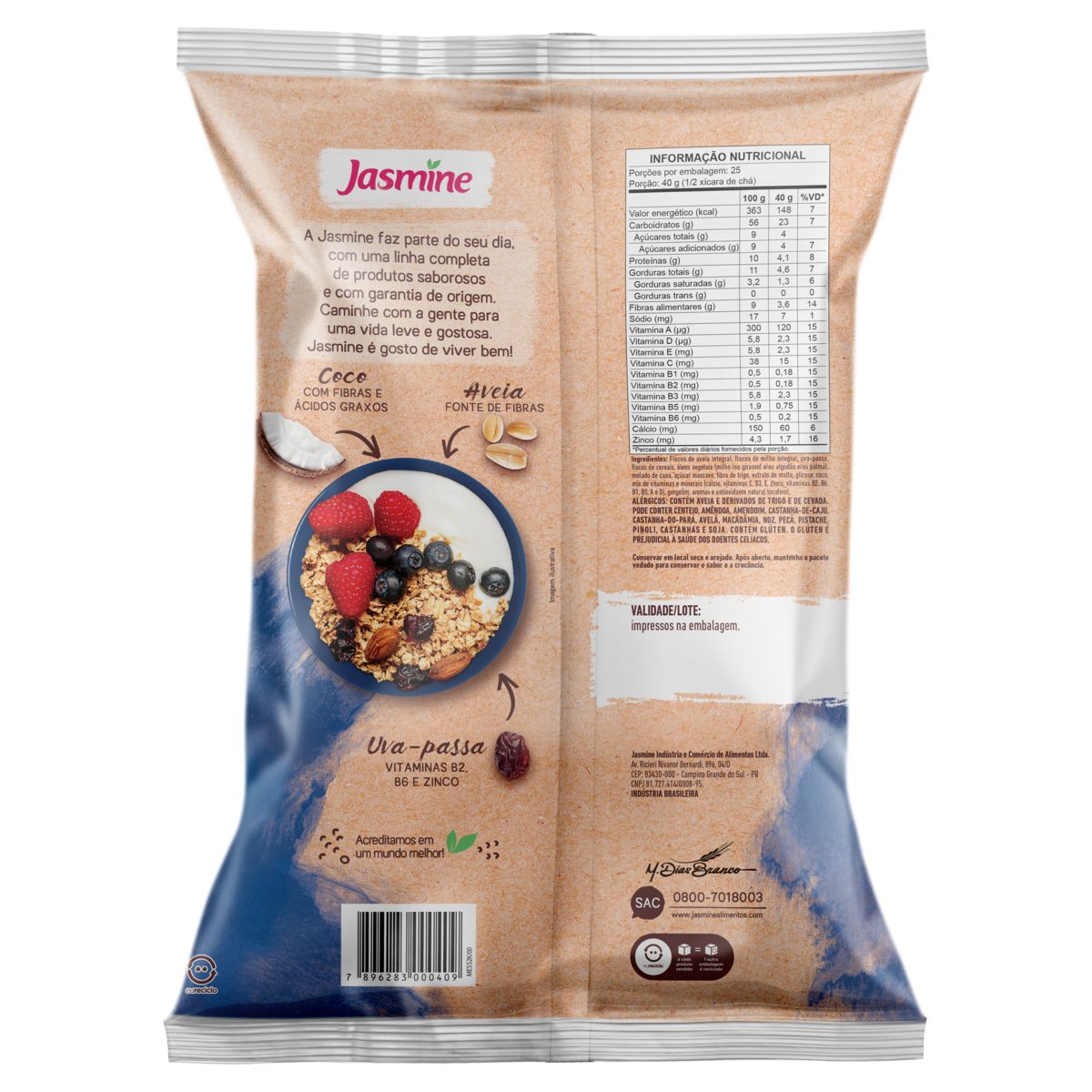 Granola Jasmine Tradicional 68,1% Integral Pacote 1kg image number 1