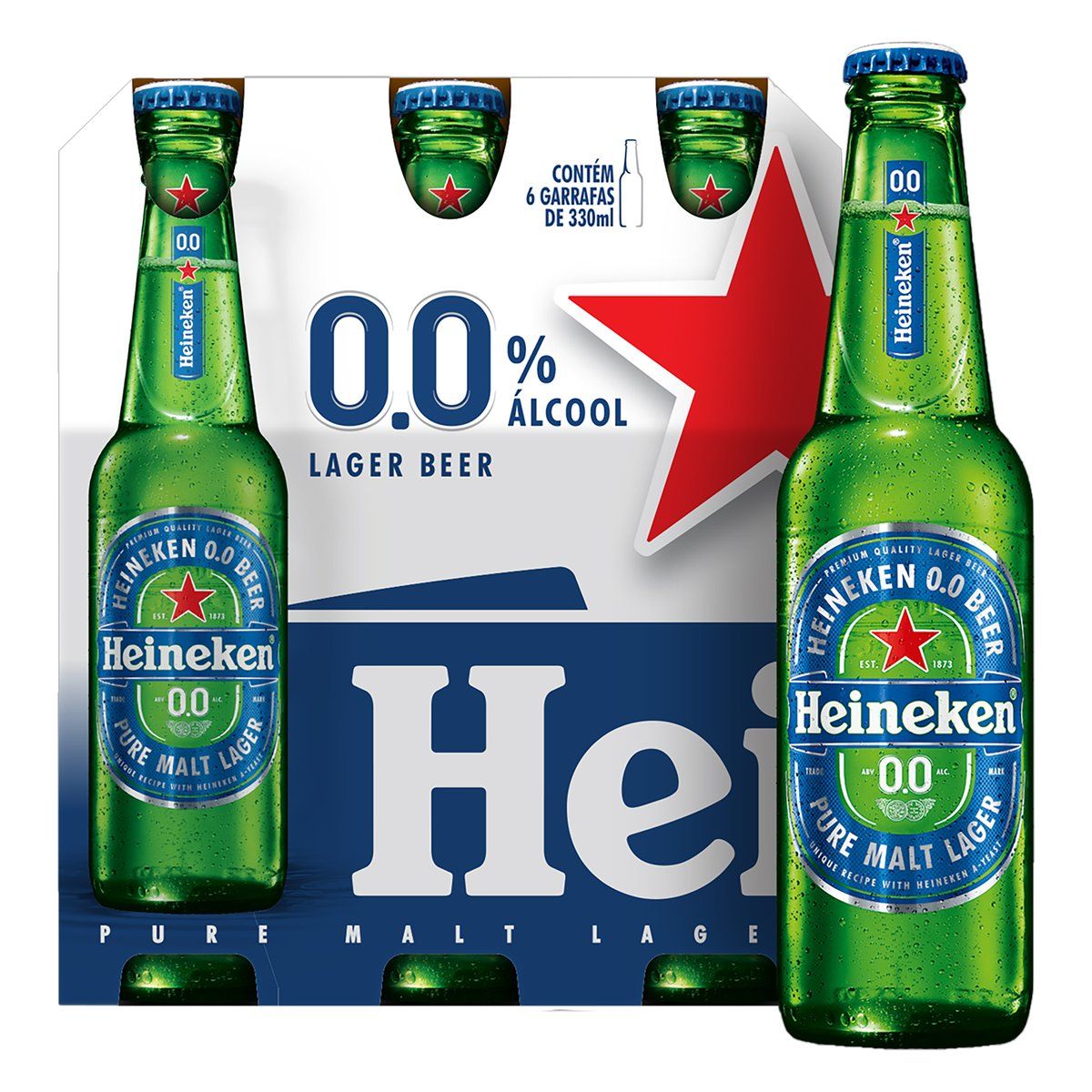 Cerveja Heineken Zero Álcool Garrafa 330ml image number 1