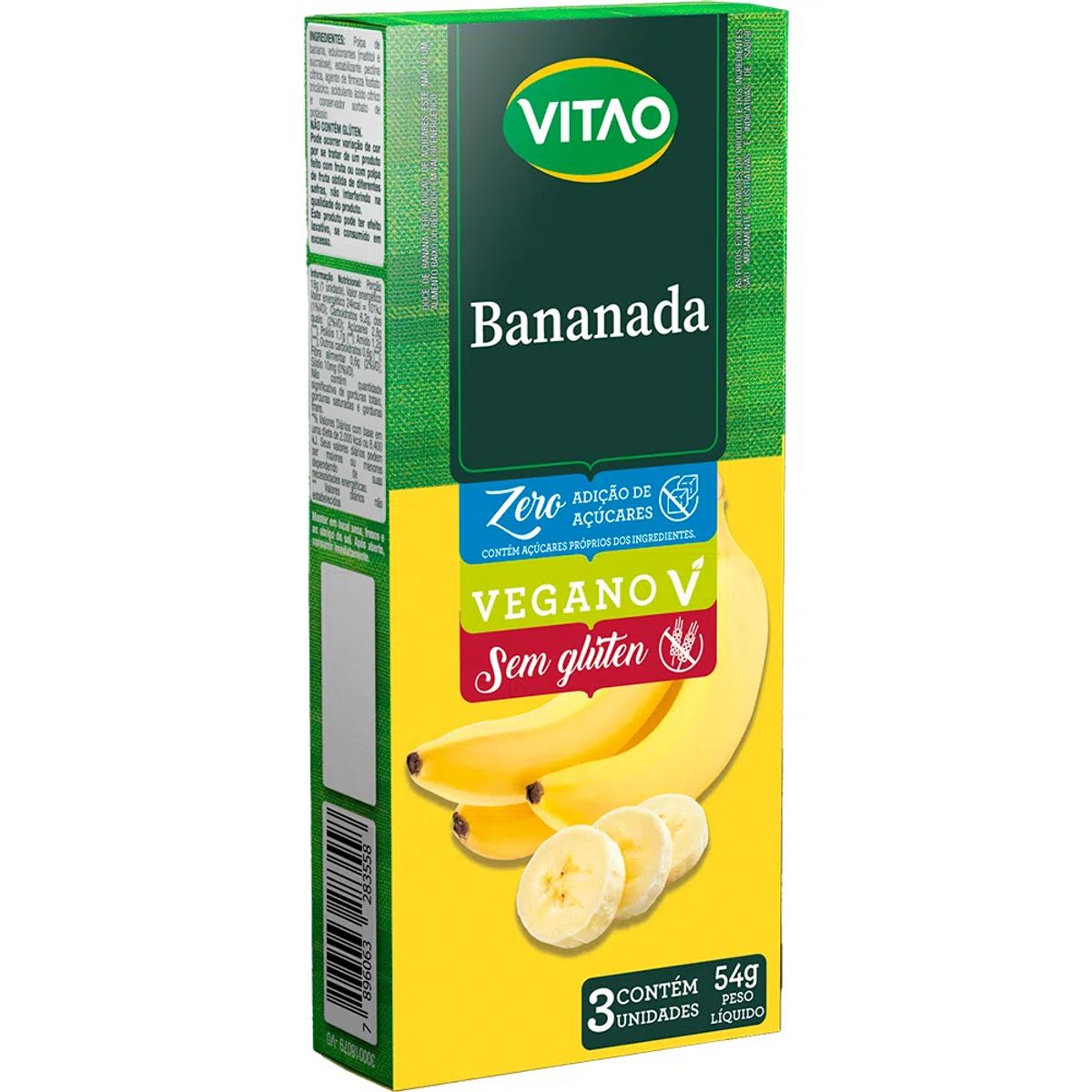 Bananada Vitao Vegano Zero Açúcar 54g