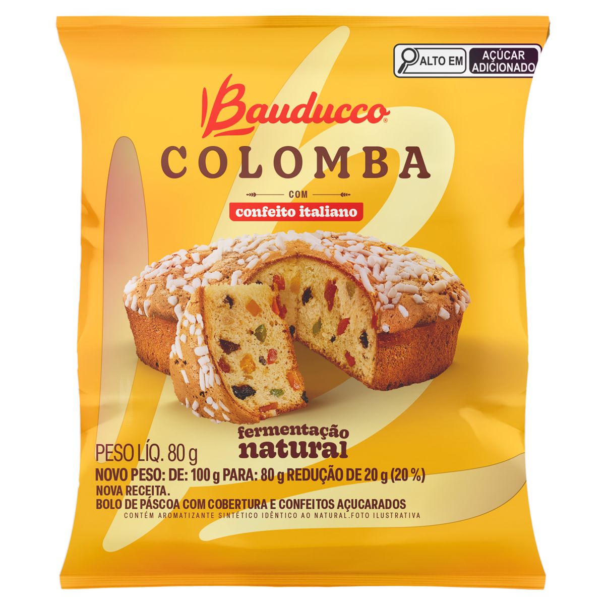Colomba Bauducco Frutas Pacote 80g image number 0
