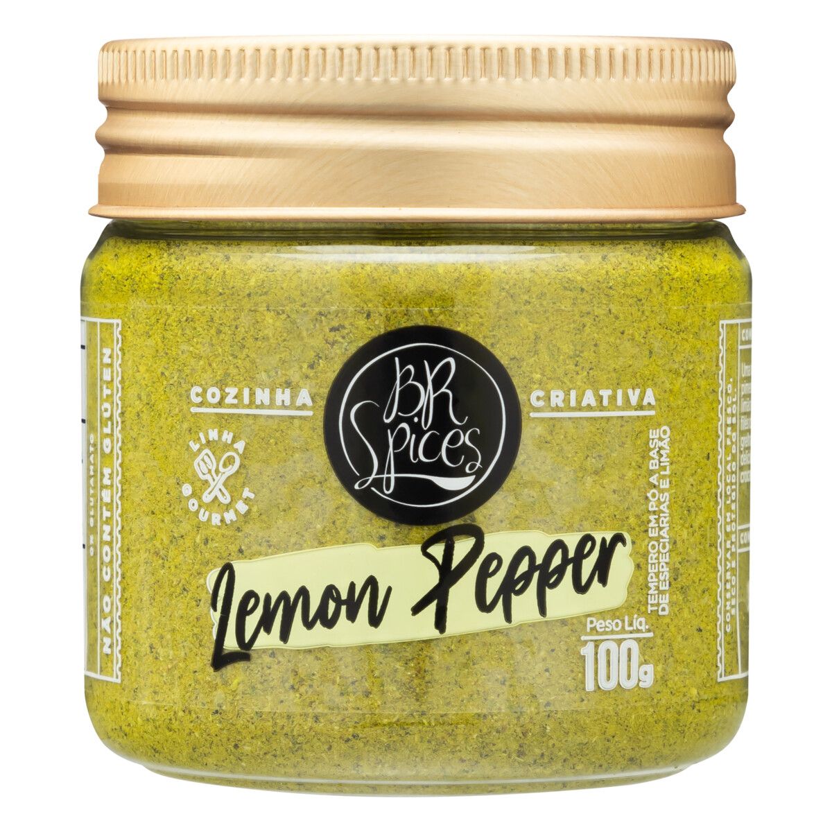 Tempero Pó Lemon Pepper BR Spices Gourmet Pote 100g