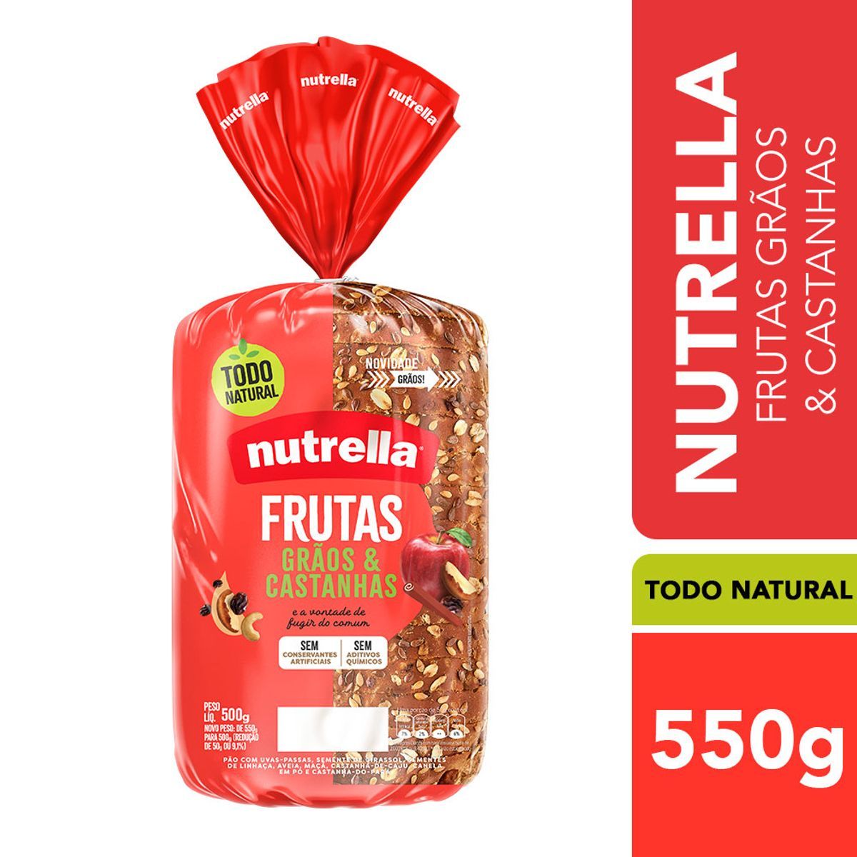 Pão Nutrella Frutas, Grãos & Castanhas Pacote 500g image number 1