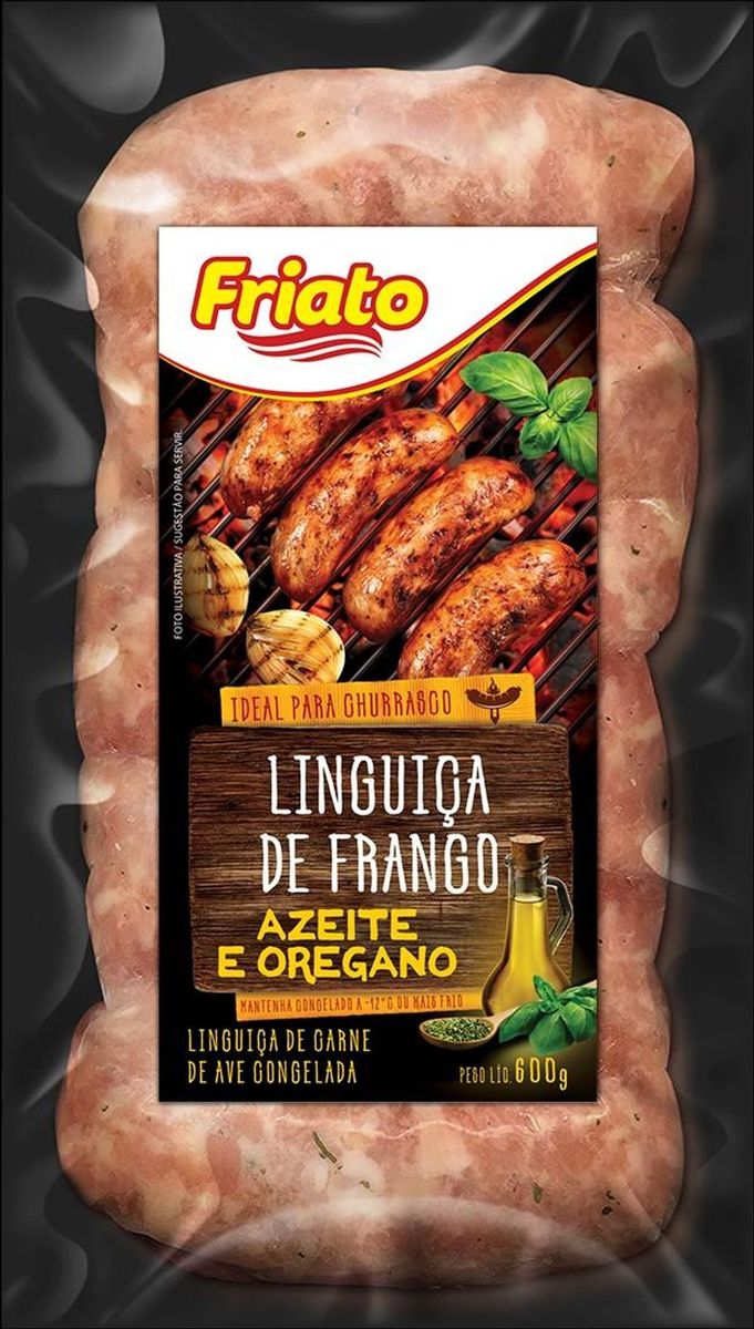 Linguiça de Frango Congelada Azeite e Oregano Friato para Churrasco 600g
