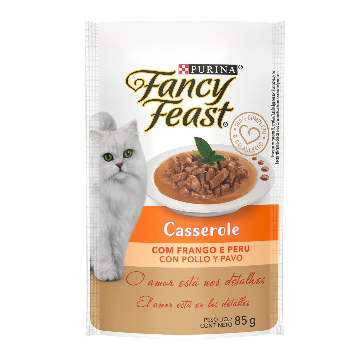 Alimento para Gatos Adultos Fancy Feast Casserole com Frango e Peru 85g