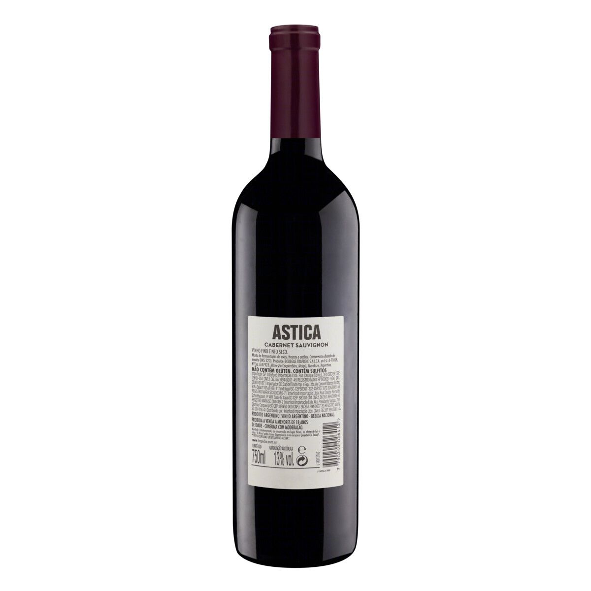 Vinho Argentino Tinto Seco Astica Cabernet Sauvignon Mendoza Garrafa 750ml image number 1