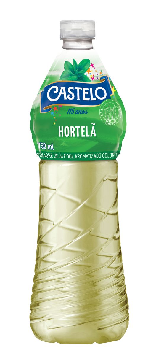 Vinagre Castelo de Álcool Colorido Aromatizado Hortelã 750ml
