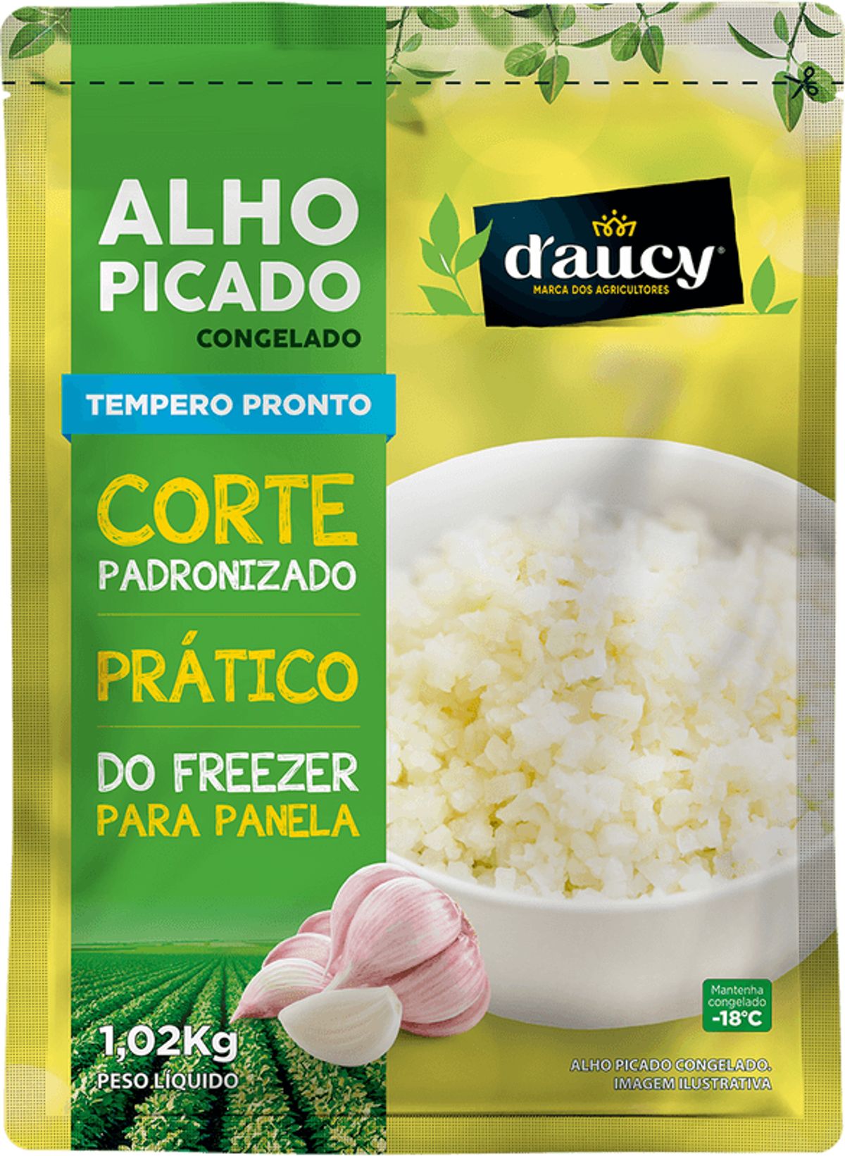 Alho Picado D'aucy Congelado Pacote 1,02kg image number 0
