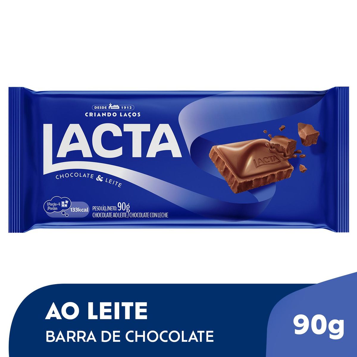 Chocolate ao Leite Lacta 90g image number 1