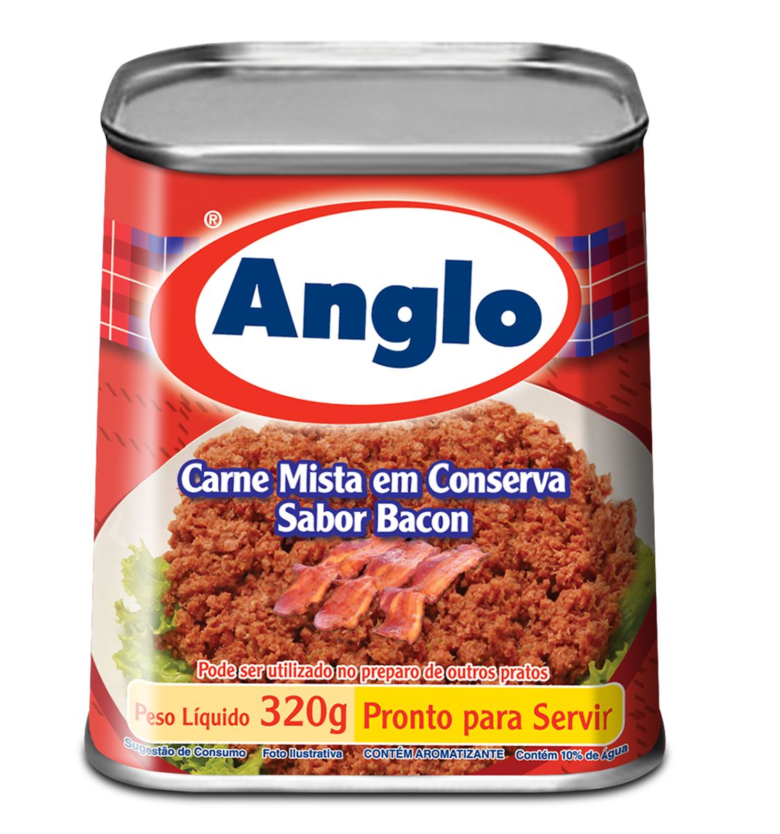 Carne Mista em Conserva Anglo Sabor Bacon Lata 320g image number 0