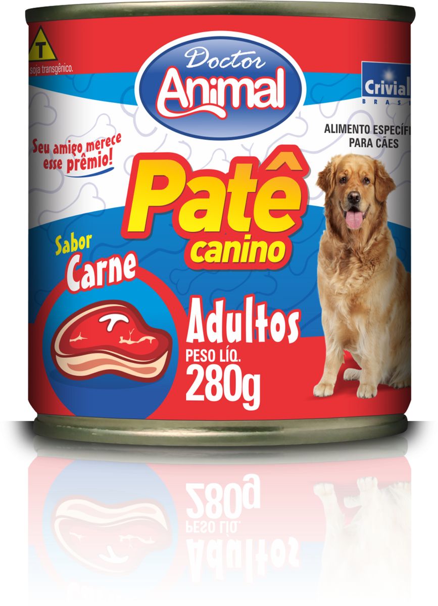 Patê para Cães Adultos Doctor Animal Carne 280g