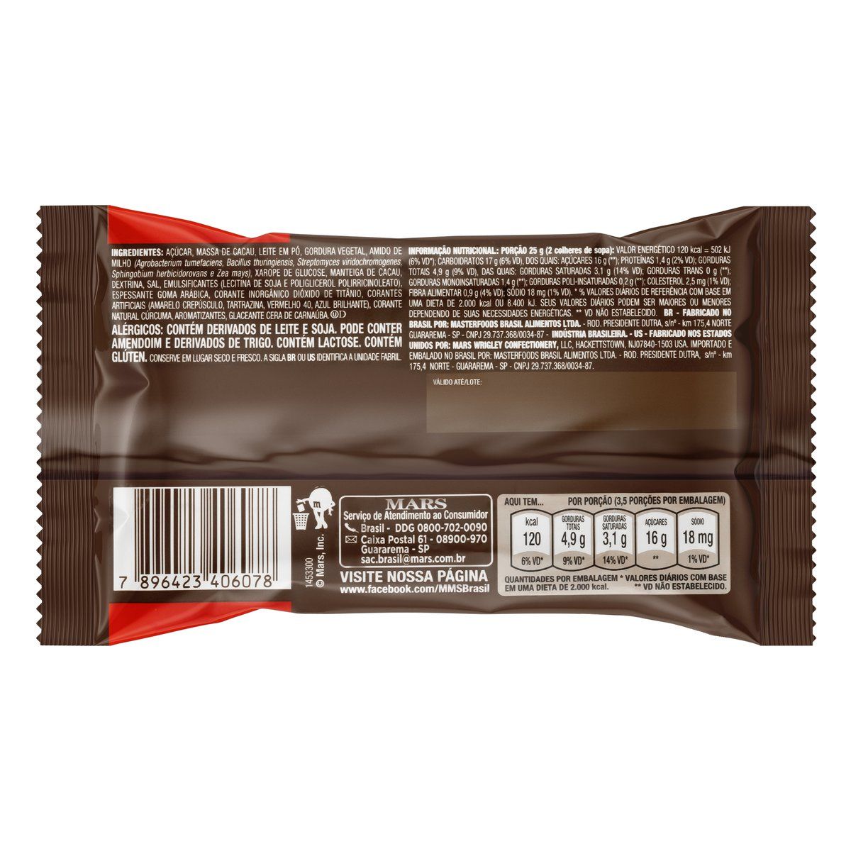 Confeito de Chocolate ao Leite M&M's para Nós Pacote 80g image number 1