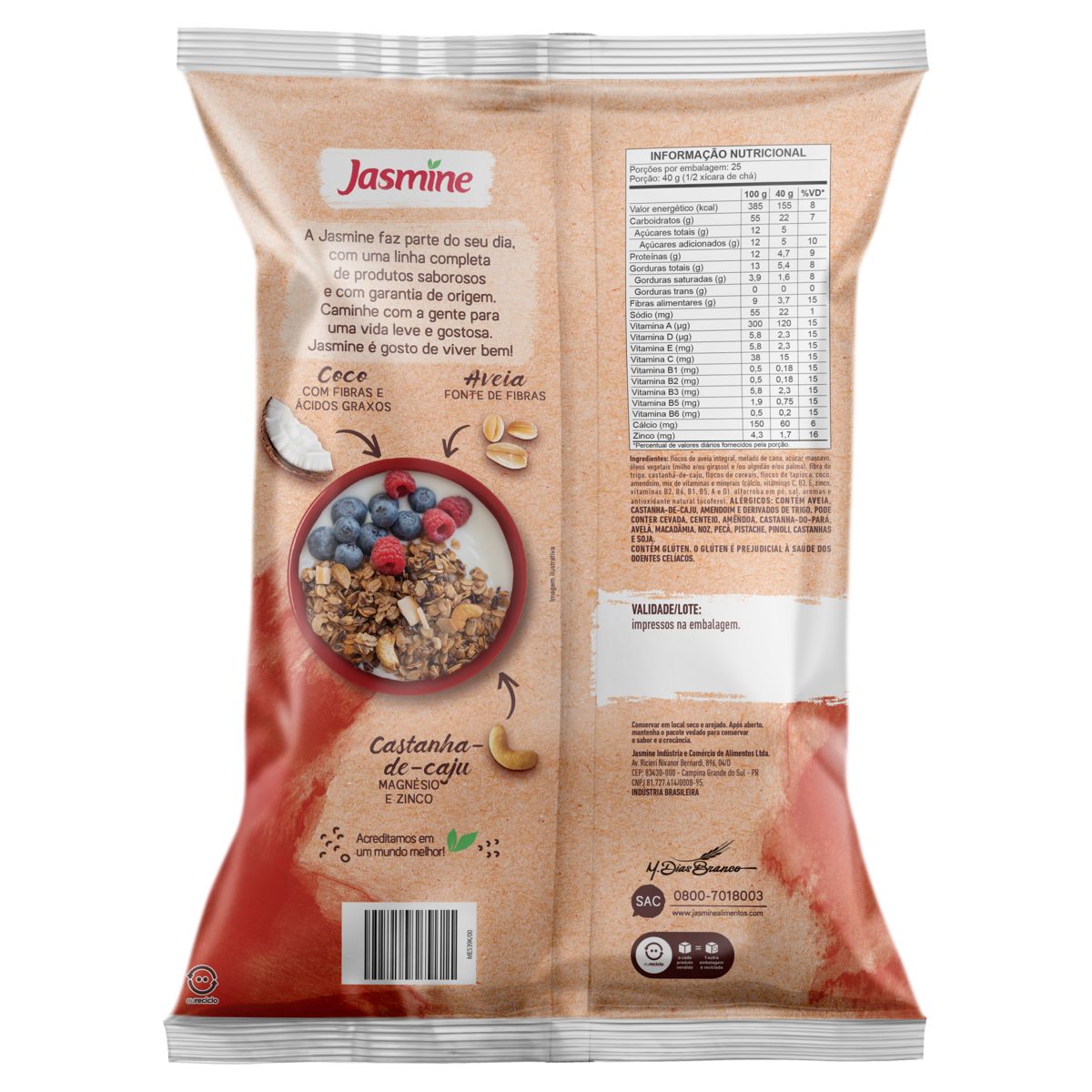 Granola Jasmine Castanha-de-Caju 67,7% Integral Pacote 1kg image number 1