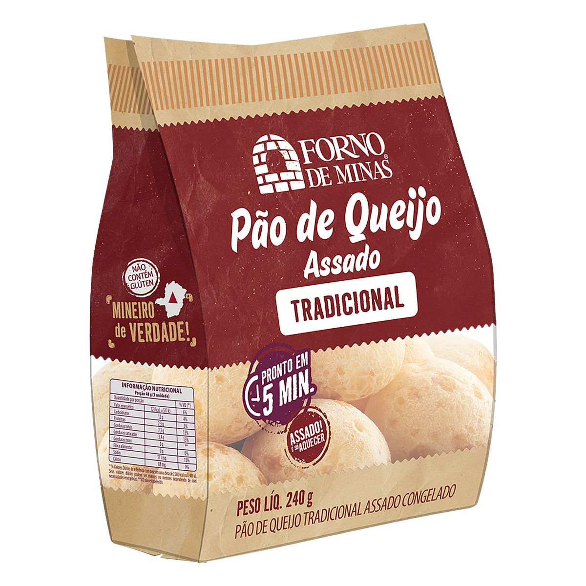 Pão de Queijo Congelado Tradicional Forno de Minas 240g image number 0