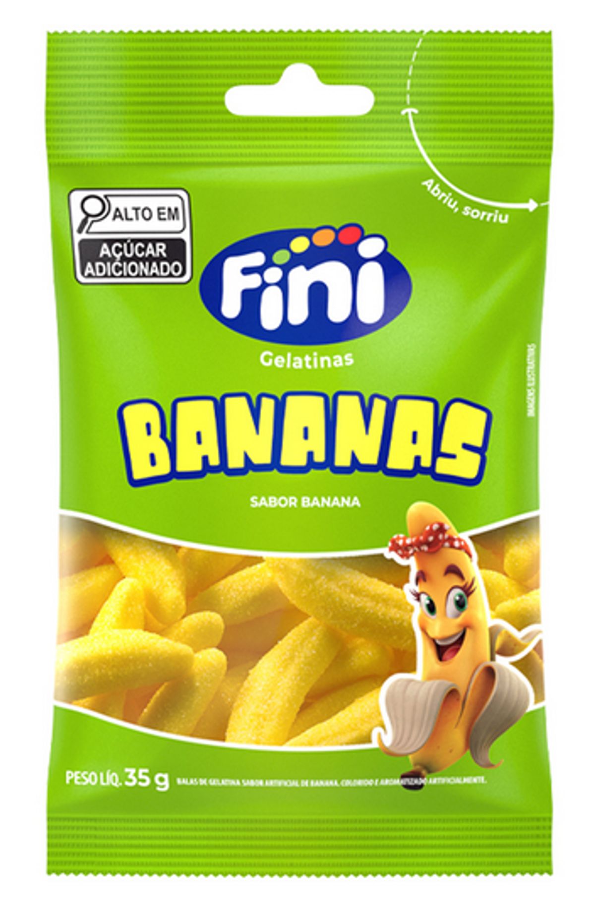 Bala Fini Gelatina Banana 35g image number 0
