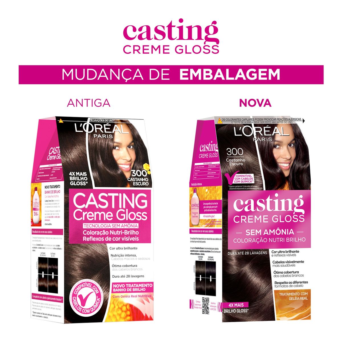 Tintura Semi-Permanente Casting Creme Gloss De L’oréal Paris 300 Castanho Escuro image number 2