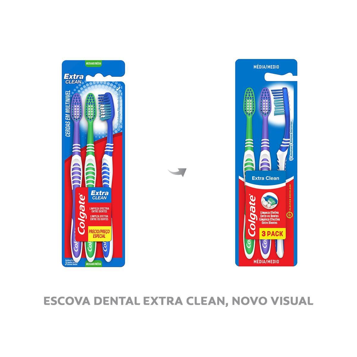 Escova de Dente Colgate Extra Clean 3 Unidades Promocional image number 3