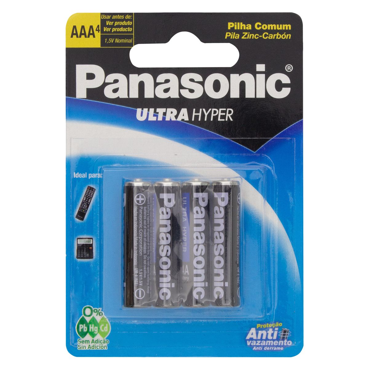 Pilha Comum AAA Panasonic Ultra Hyper 4 Unidades 1,5V