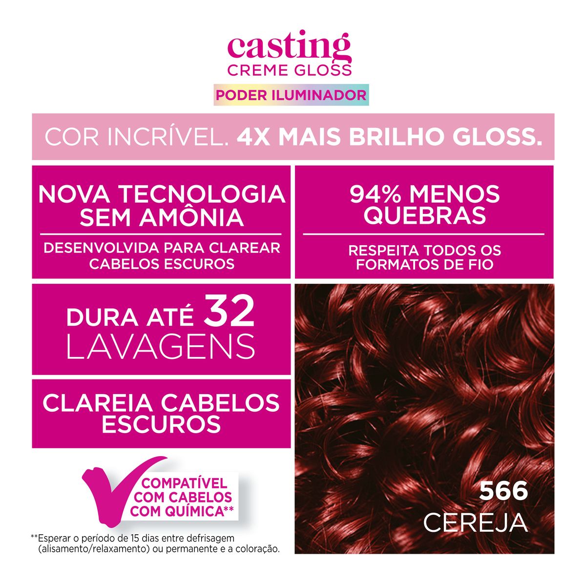 Coloração Casting L'Oréal Paris 566 Cereja image number 2