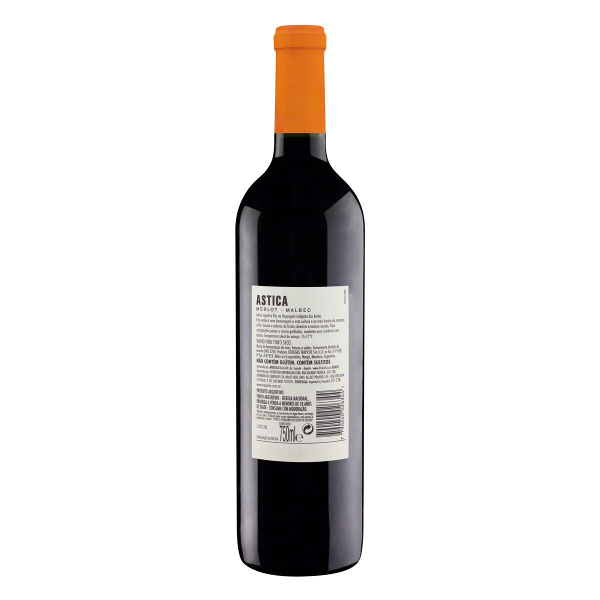 Vinho Argentino Tinto Seco Astica Malbec Merlot Mendoza Garrafa 750ml image number 1