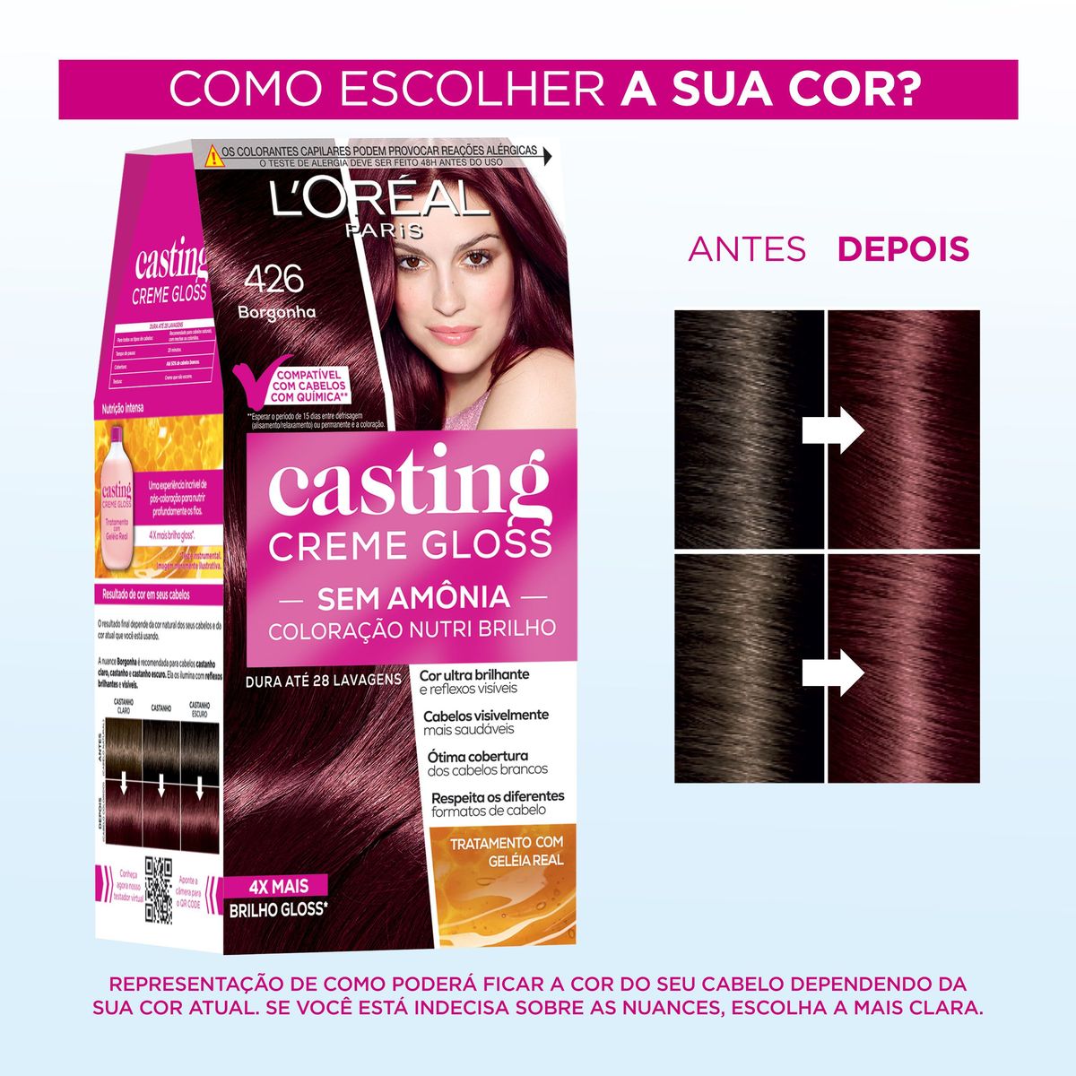 Coloração Casting L'Oréal 426 Borgonha Creme Gloss image number 2