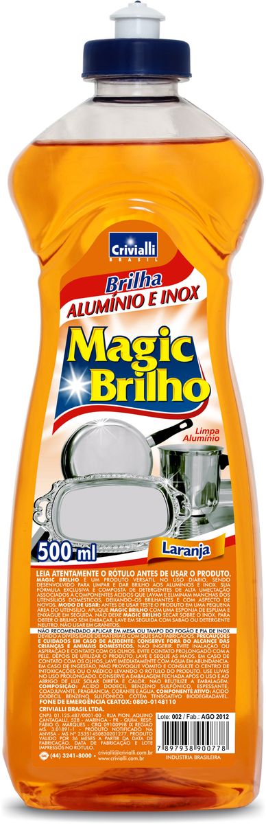 Limpa Alumínio Magic Brilho Laranja 500ml image number 0