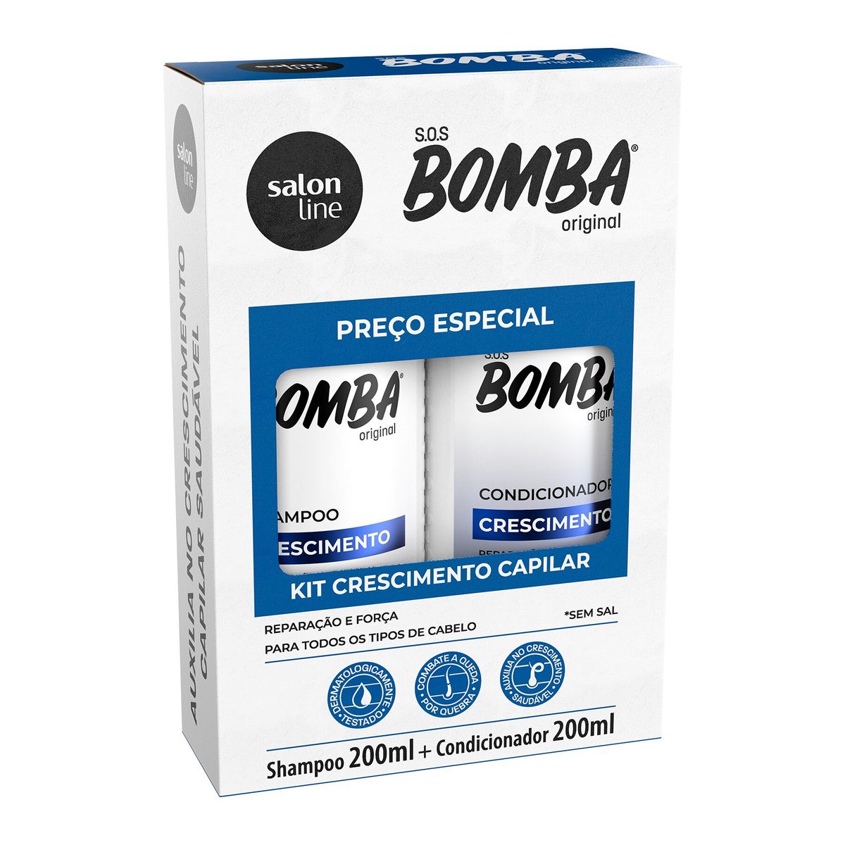 Kit Shampoo + Condicionador SOS Salon Line Bomba Original 200ml
