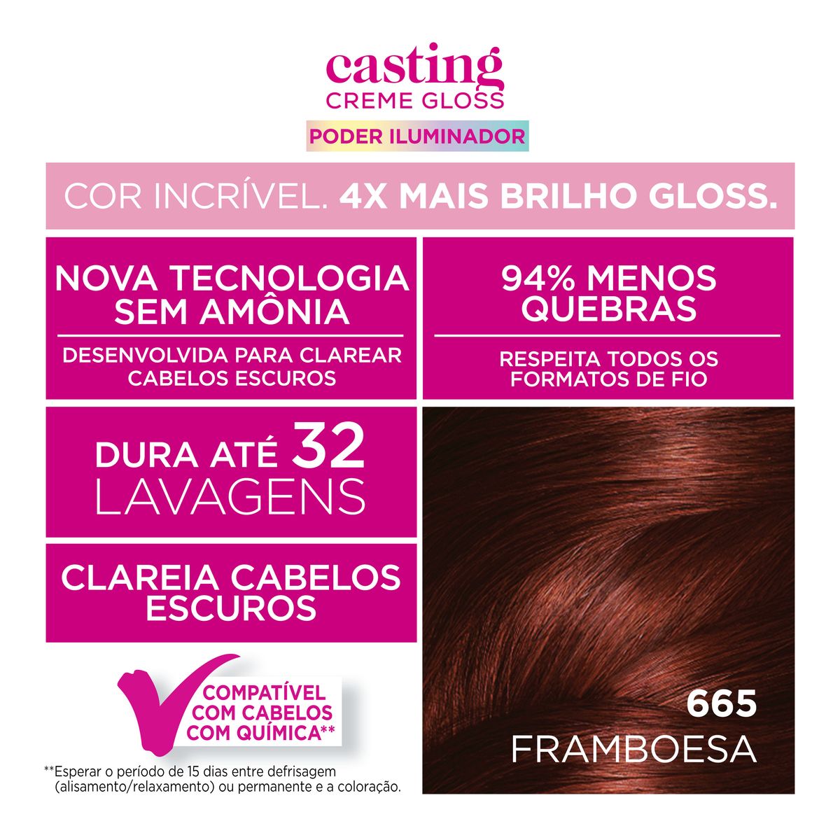 Coloração Casting L'Oréal Paris 665 Framboesa image number 2