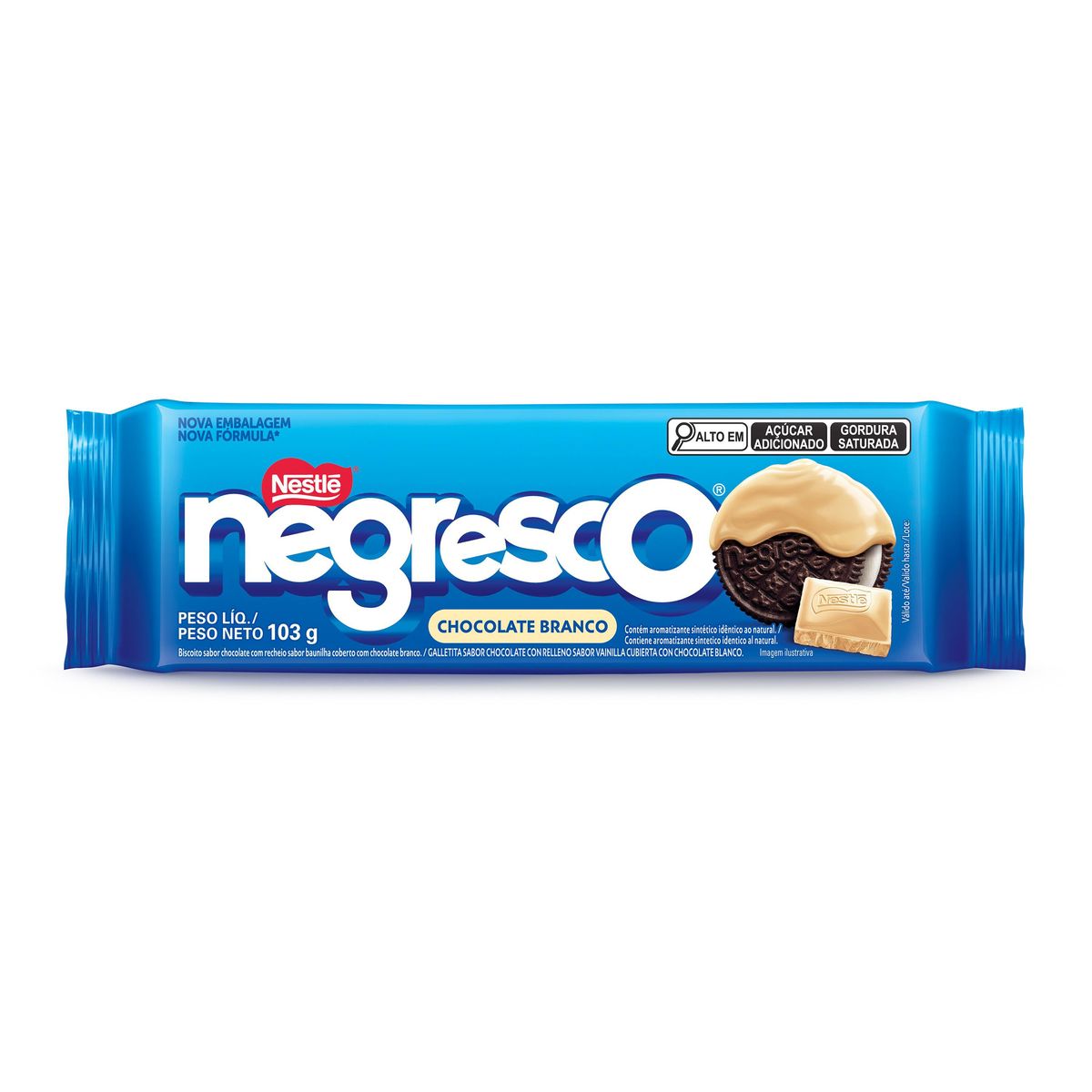 Biscoito Recheado Negresco Coberto com Chocolate Branco 103g image number 0