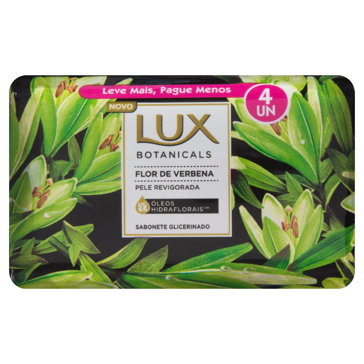 Pack Sabonete Barra Glicerinado Flor de Verbena Lux Botanicals Envoltório 4 Unidades 85g Cada Leve Mais Pague Menos