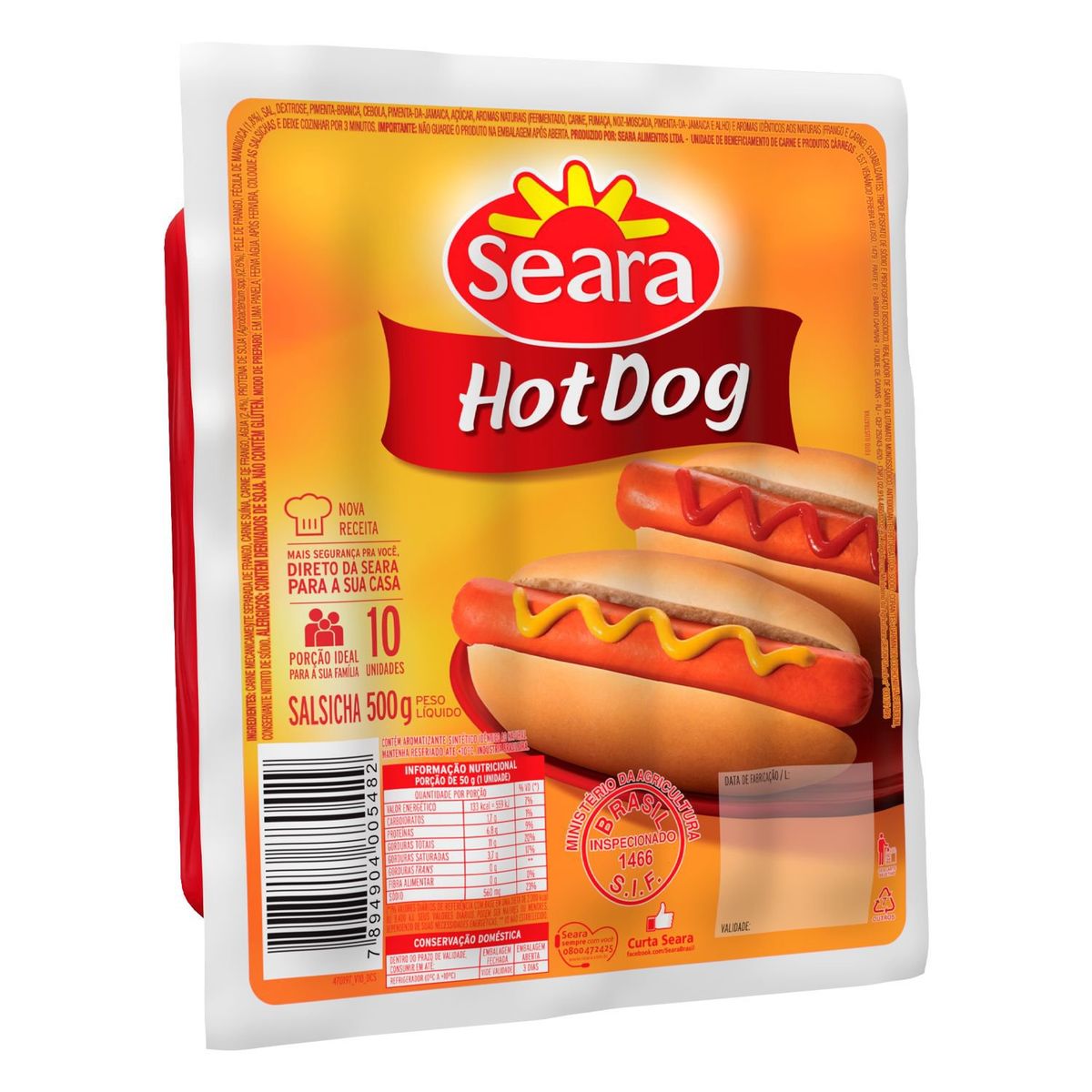 Salsicha Hot Dog Seara 500g image number 0
