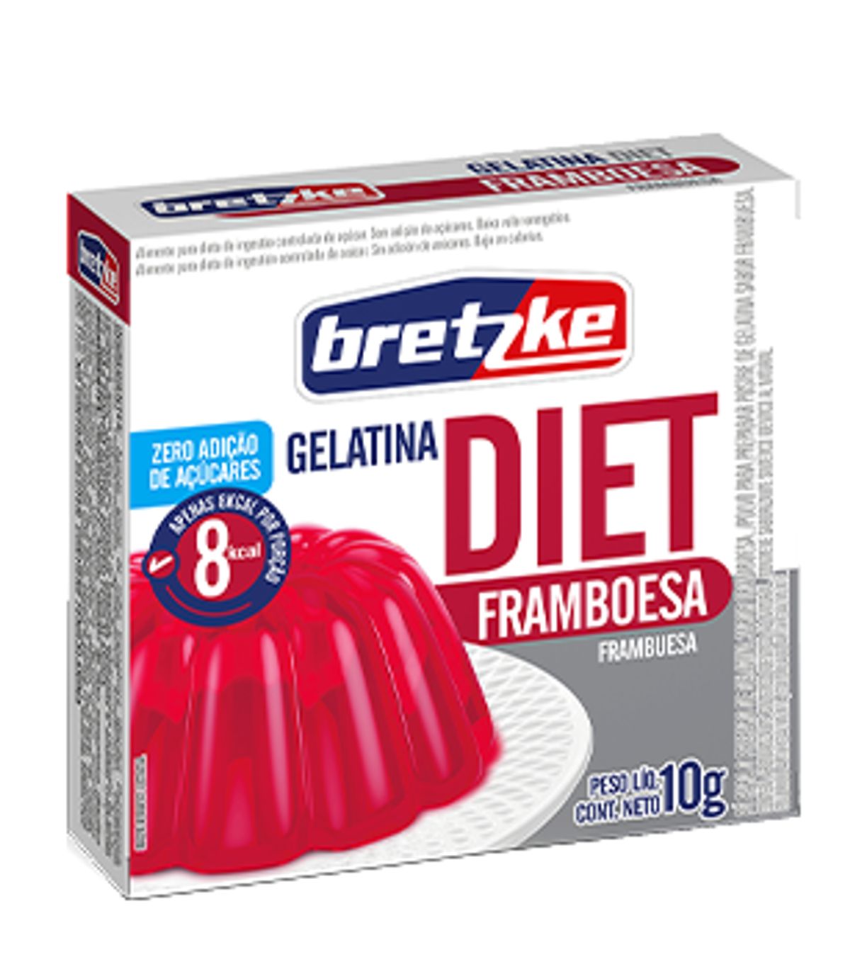 Gelatina em Pó Diet Bretzke Sabor Framboesa 10g