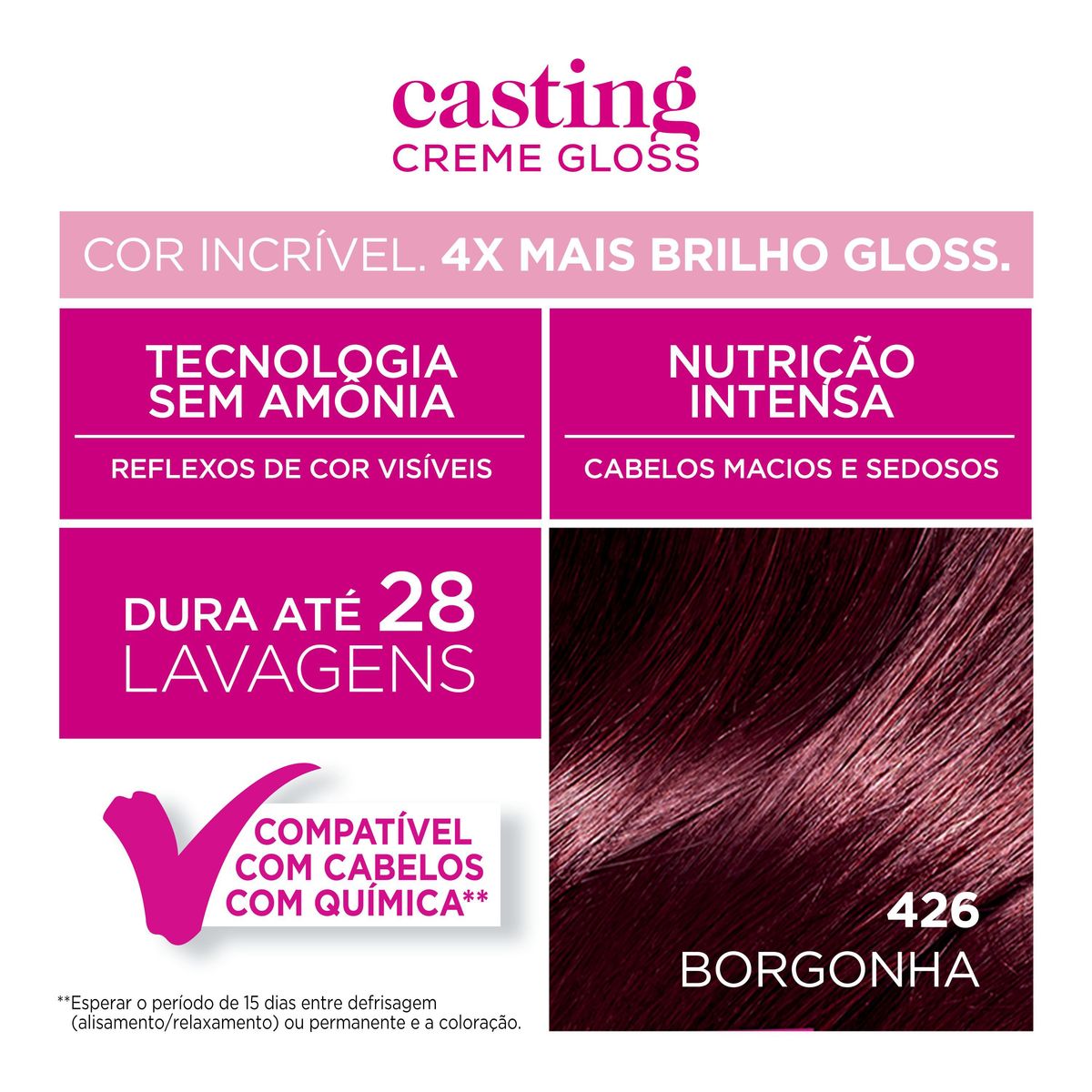 Coloração Casting L'Oréal 426 Borgonha Creme Gloss image number 3