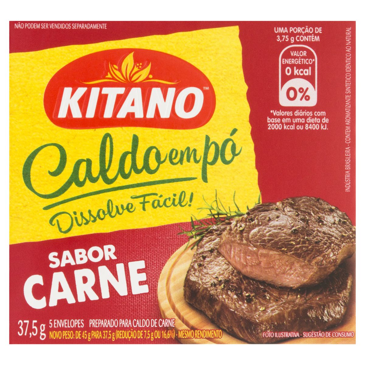 Caldo Pó Carne Kitano Caixa 37,5g 5 Unidades image number 0