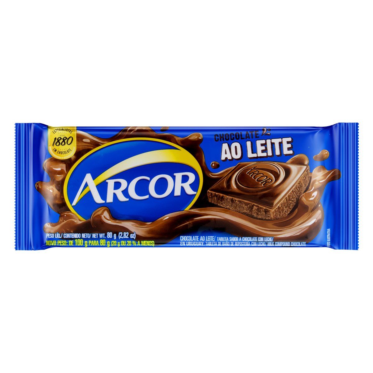 Chocolate Barra Arcor Chocolate ao Leite 80g
