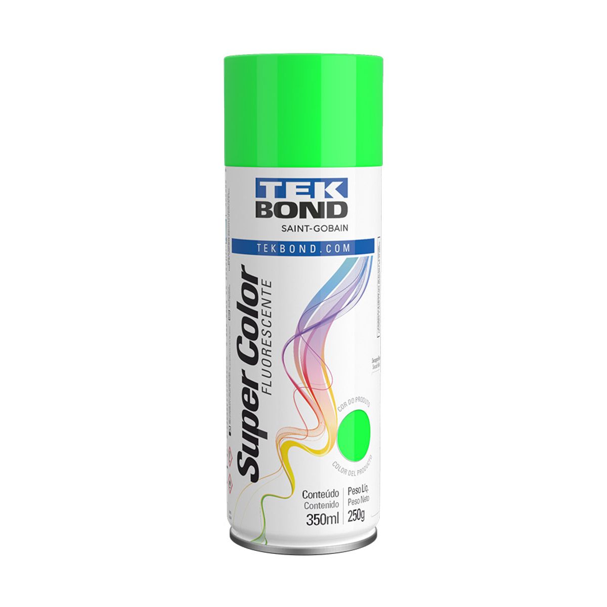 Tinta Spray Tek Bond Super Color Flourescente Verde 350ml
