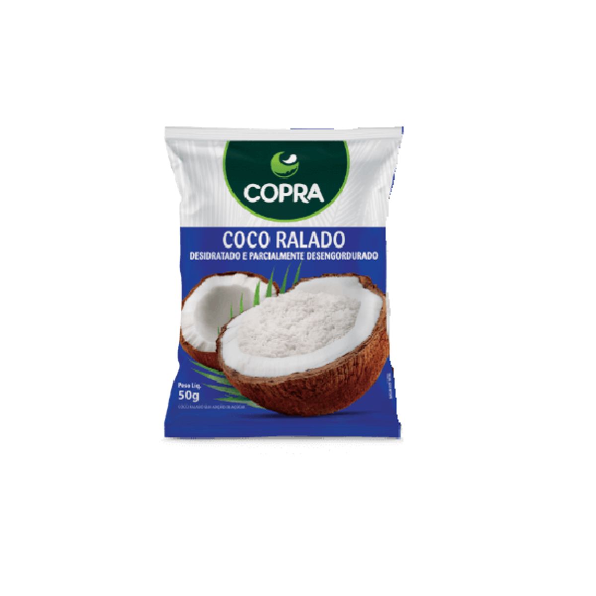 Coco Ralado Copra sem Açúcar Extrafino Pacote 50g