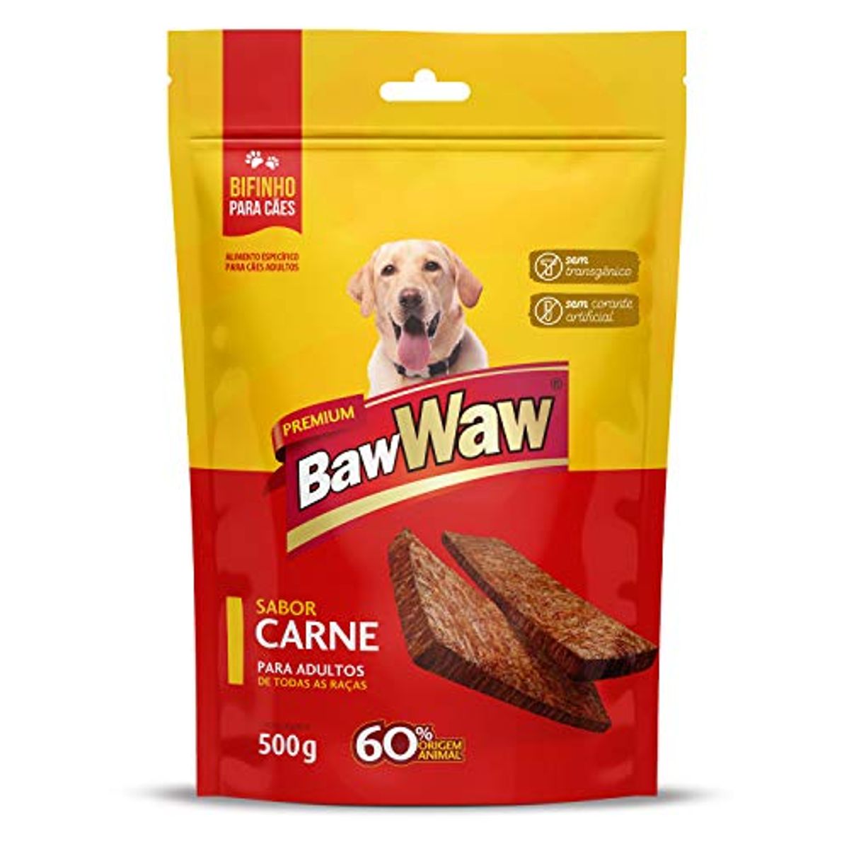 Bifinho para Cães Adultos Baw Waw Carne 500g