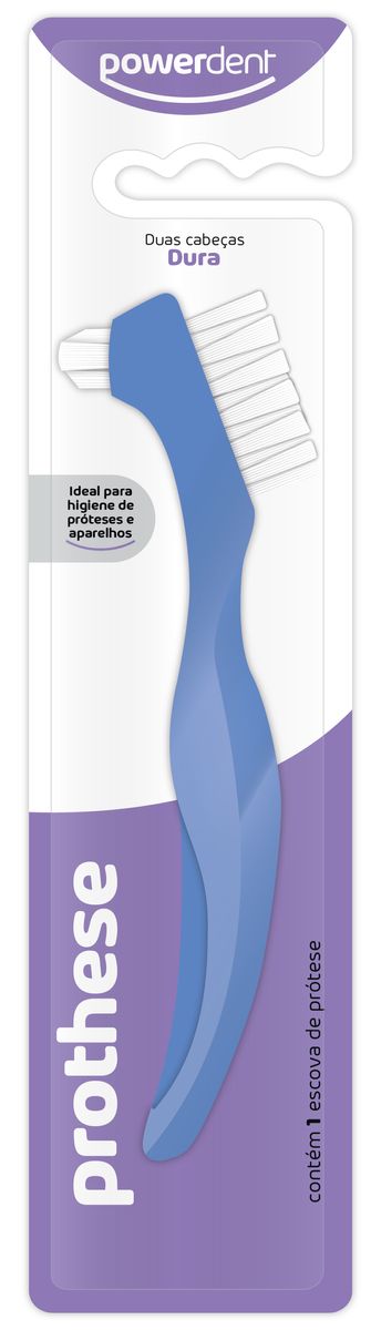 Escova Dental Powerdent Prothese Duas Cabeças Unidade