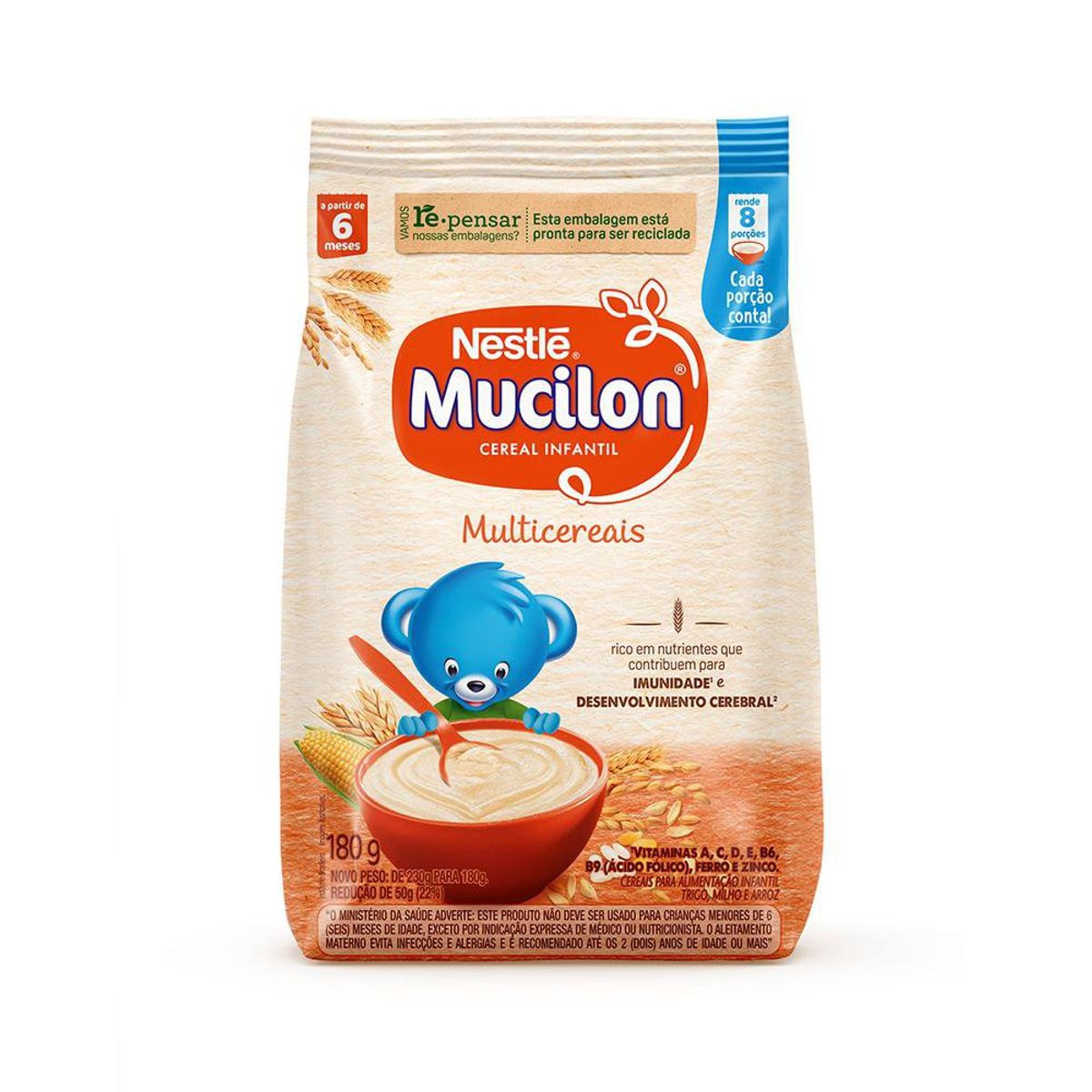 Cereal Infantil Mucilon Multicereais 180g image number 0