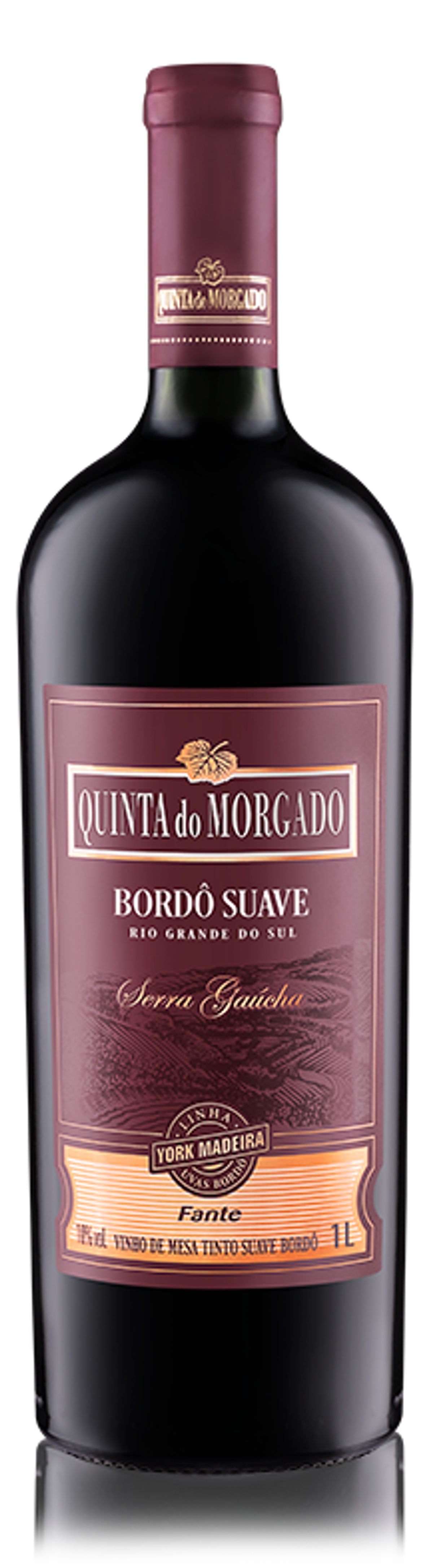 Vinho Brasileiro Tinto Suave Quinta do Morgado Bordô Serra Gaúcha Garrafa 1l image number 0