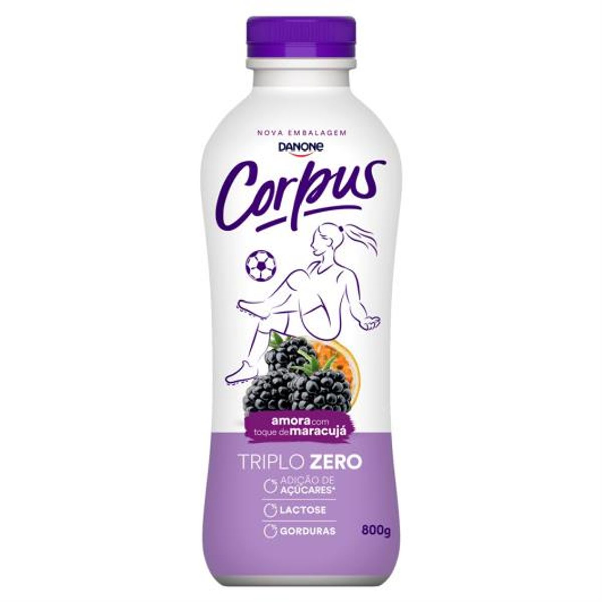 Iogurte Corpus Zero Amora e Maracujá 800g image number 0
