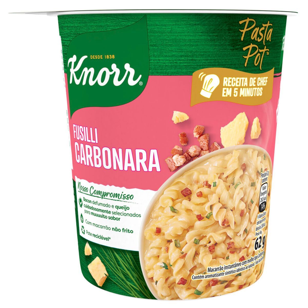 Pasta Pot Knorr Fusilli Carbonara 62gr