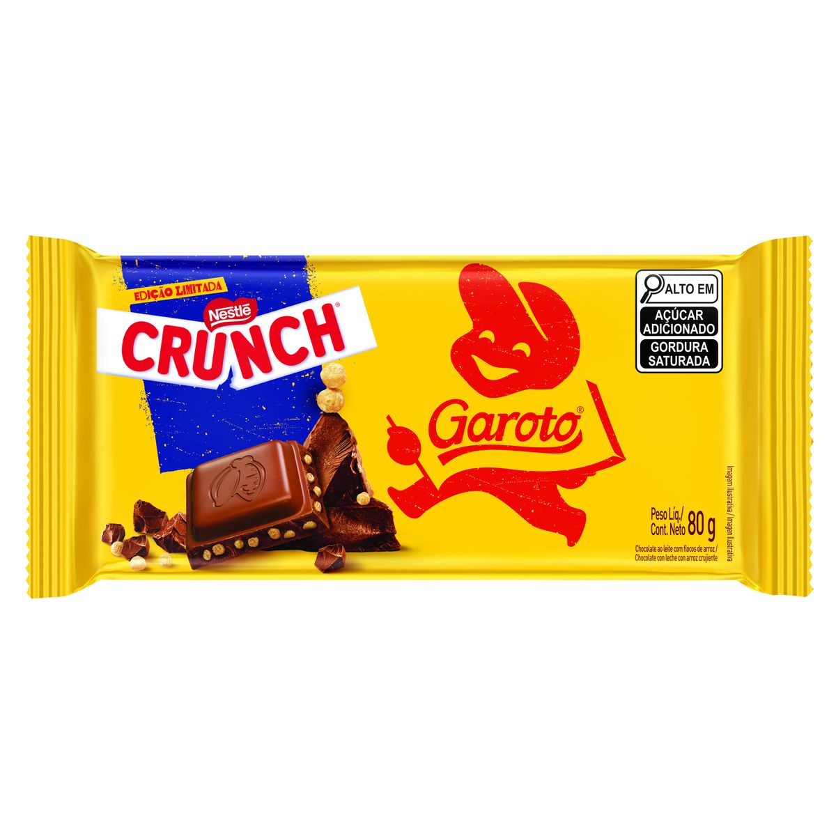 Chocolate Garoto Crunch 80g image number 0