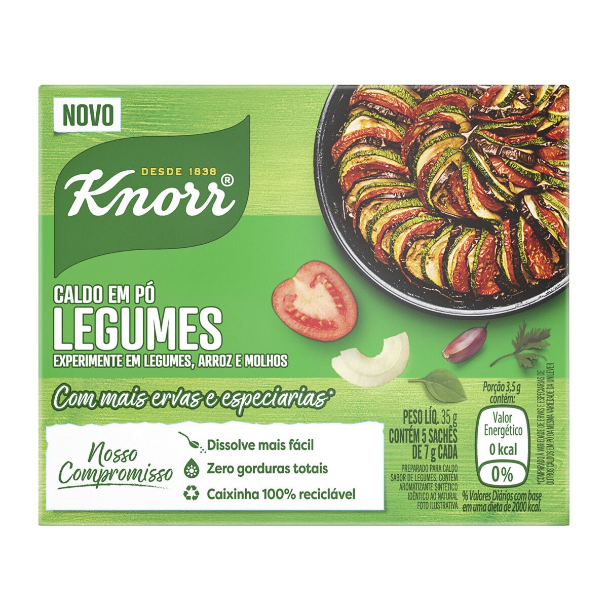 Caldo em Pó Legumes Knorr Caixa 35g 5 Unidades