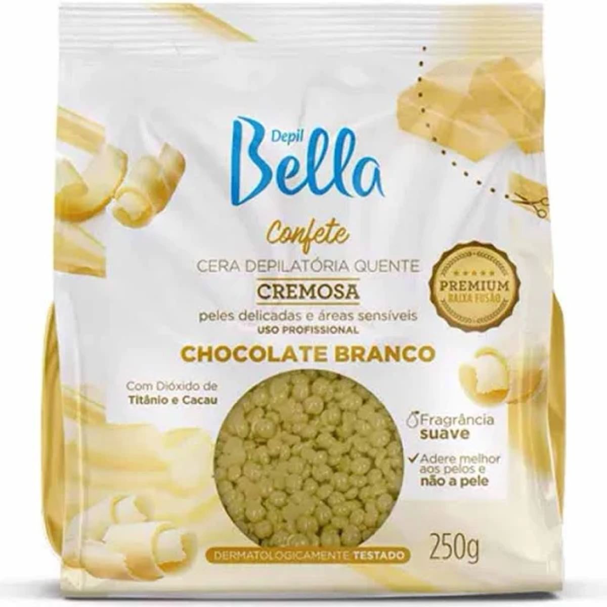 Cera Depilatória Depil Bella Chocolate Branco 250g