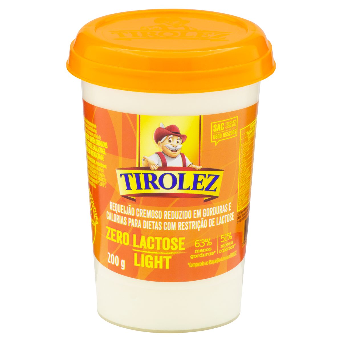 Requeijão Cremoso Light Zero Lactose Tirolez Copo 200g image number 3