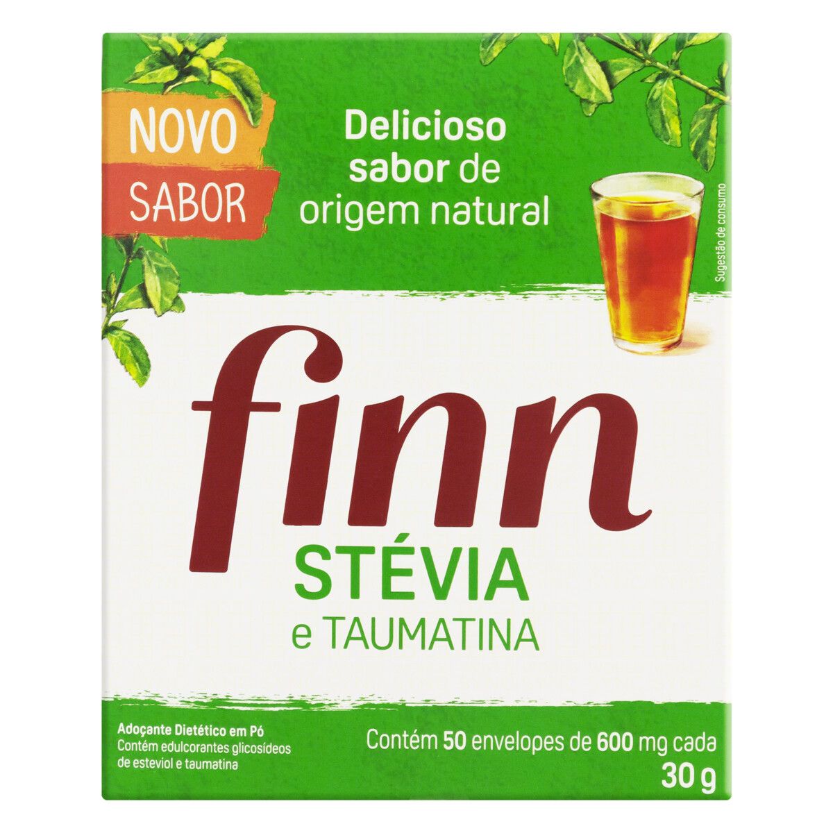 Adoçante em Pó Stevia e Taumatina Finn Caixa 30g image number 0