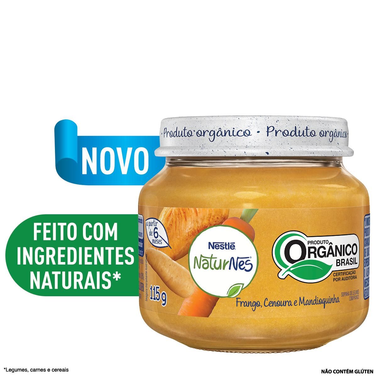 Papinha Orgânica Nestlé Naturnes Frango, Cenoura e Mandioquinha 115g image number 1