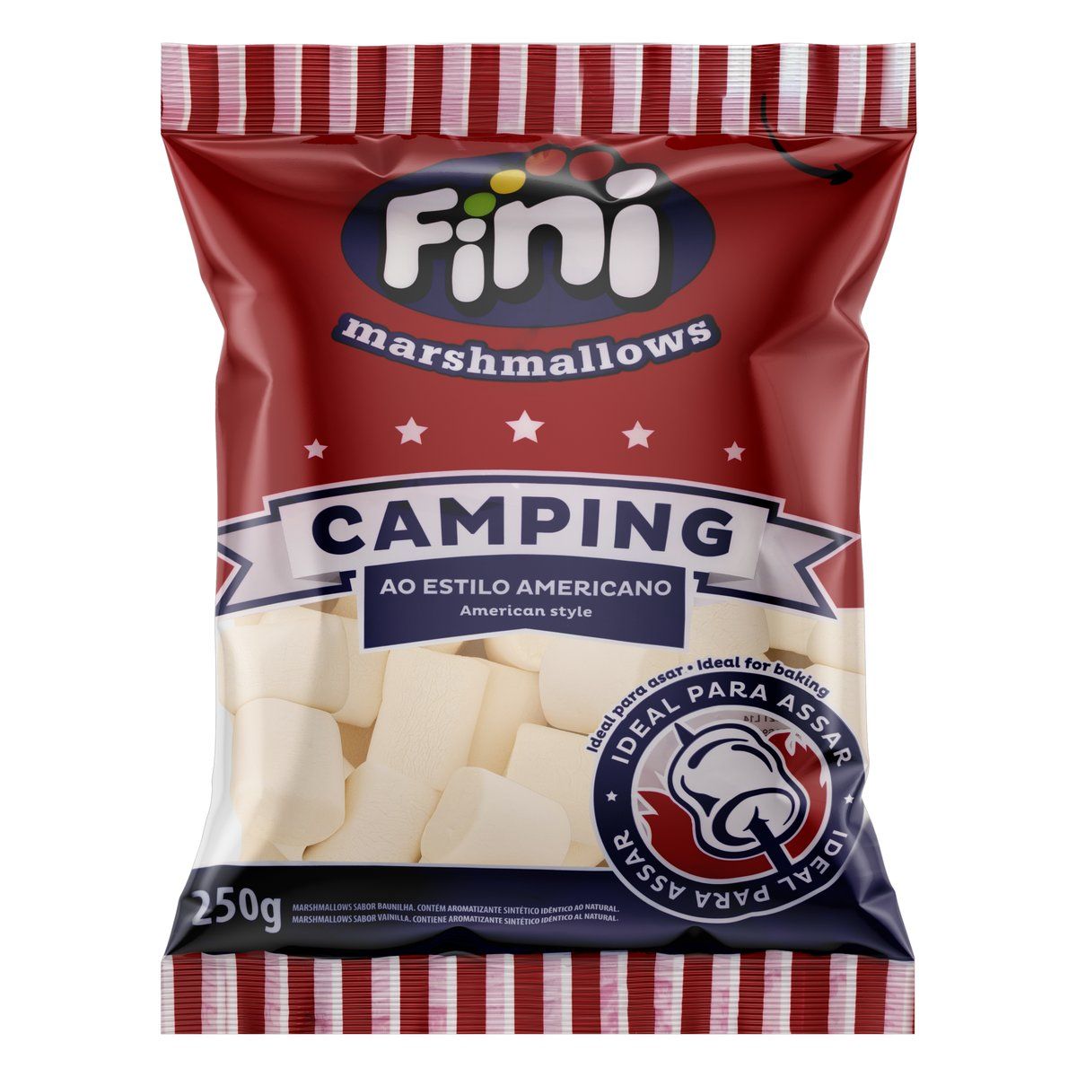 Marshmallow Baunilha Camping Fini Pacote 250g