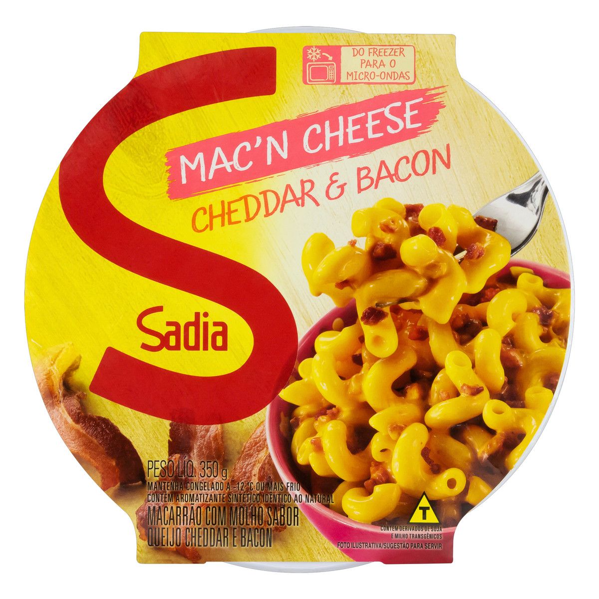 Mac'n Cheese Cheddar & Bacon Sadia Pote 350g